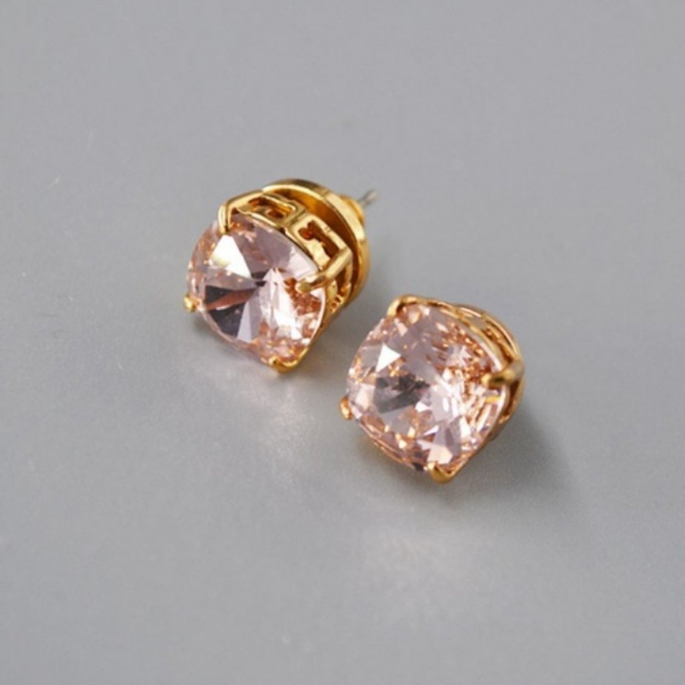 Tory Burch Crystal Stud Earrings Rose NWOT